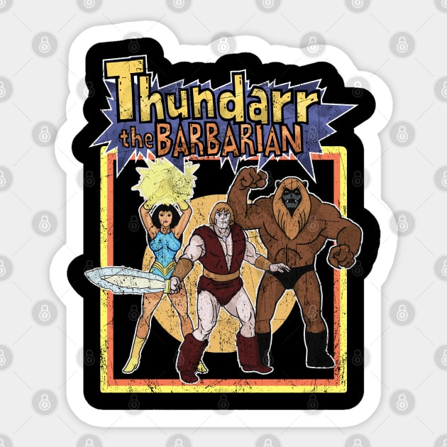 Retro Thundarr The Barbarian Distressed Style Sticker by From Nowhere